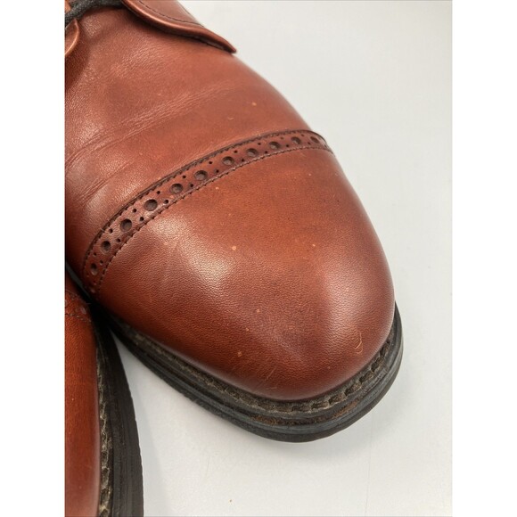 Allen Edmonds Cap Toe Cognac Brown Leather Mens 9.5 BENTON 3458 Oxford Shoes main image 4